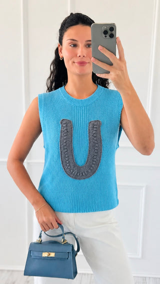 Horseshoe Crochet Knit Sweater Top