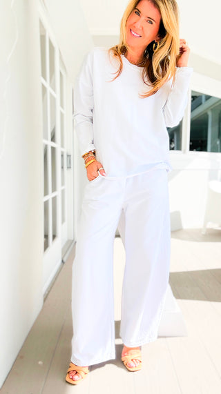 Alys French Terry Italian Pant- White
