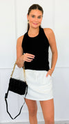 Core Comfort Modal Drawcord Skort-Cream-170 Bottoms/Shorts-RAE MODE-Coastal Bloom Boutique, find the trendiest versions of the popular styles and looks Located in Indialantic, FL