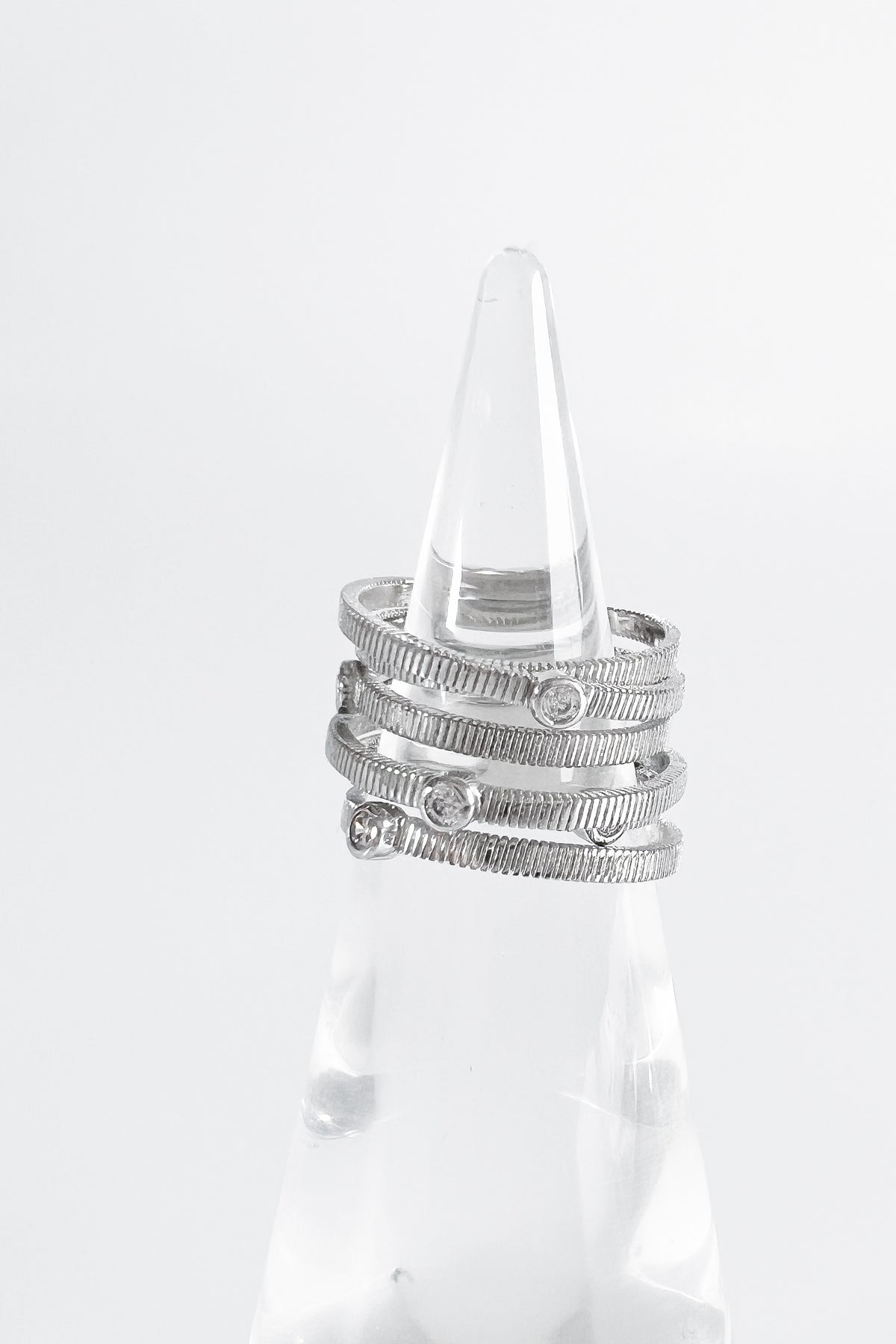Sterling Silver Stones Station Snake Ring-230 Jewelry-NEWNYC2-Coastal Bloom Boutique, find the trendiest versions of the popular styles and looks Located in Indialantic, FL
