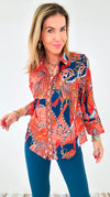 Saddle Button Down Shirt-130 Long Sleeve Tops-Gretchen Scott-Coastal Bloom Boutique, find the trendiest versions of the popular styles and looks Located in Indialantic, FL