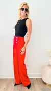 High Waist Pant-Red-170 Bottoms-Michel-Coastal Bloom Boutique, find the trendiest versions of the popular styles and looks Located in Indialantic, FL