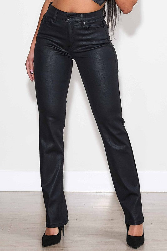 Midnight Luxe Coated Jeans-190 Denim-Vibrant M.i.U-Coastal Bloom Boutique, find the trendiest versions of the popular styles and looks Located in Indialantic, FL