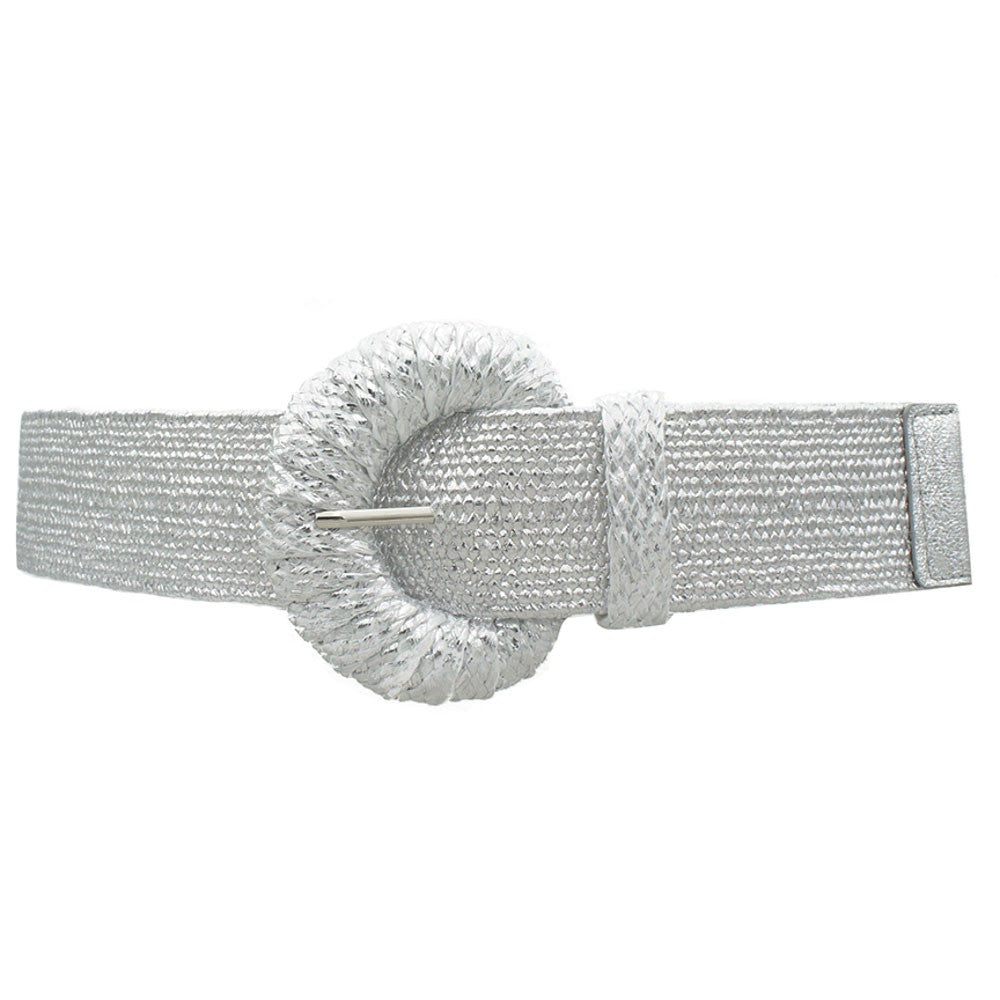 Metallic Straw Belt - Silver-260 Other Accessories-AppleJuice Accessories by Glamoure-Coastal Bloom Boutique, find the trendiest versions of the popular styles and looks Located in Indialantic, FL