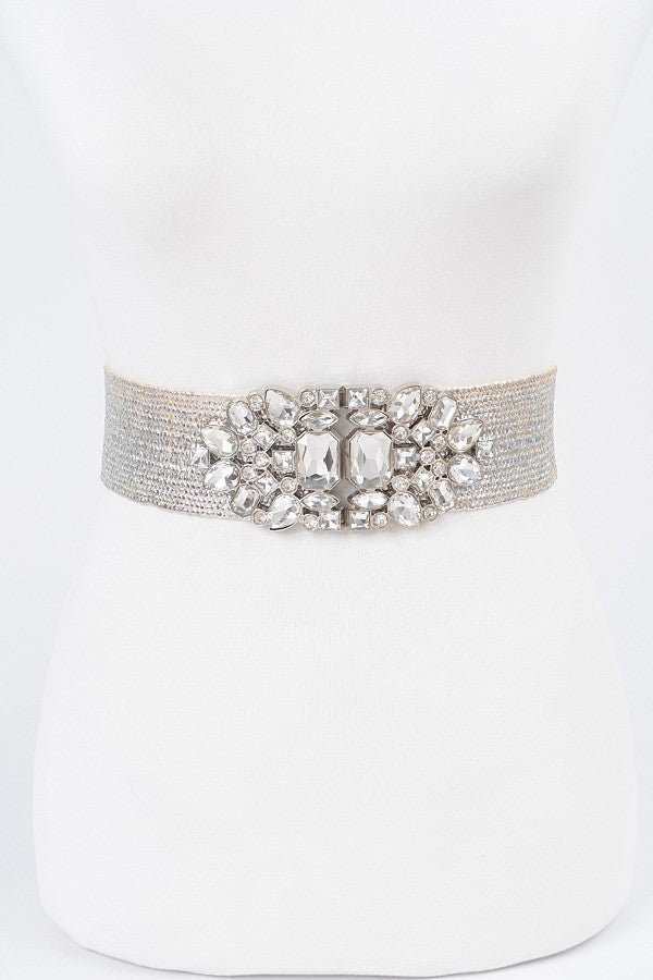 PRE ORDER-Gilded Sparkle Statement Belt - Silver-260 Other Accessories-H&D-Coastal Bloom Boutique, find the trendiest versions of the popular styles and looks Located in Indialantic, FL
