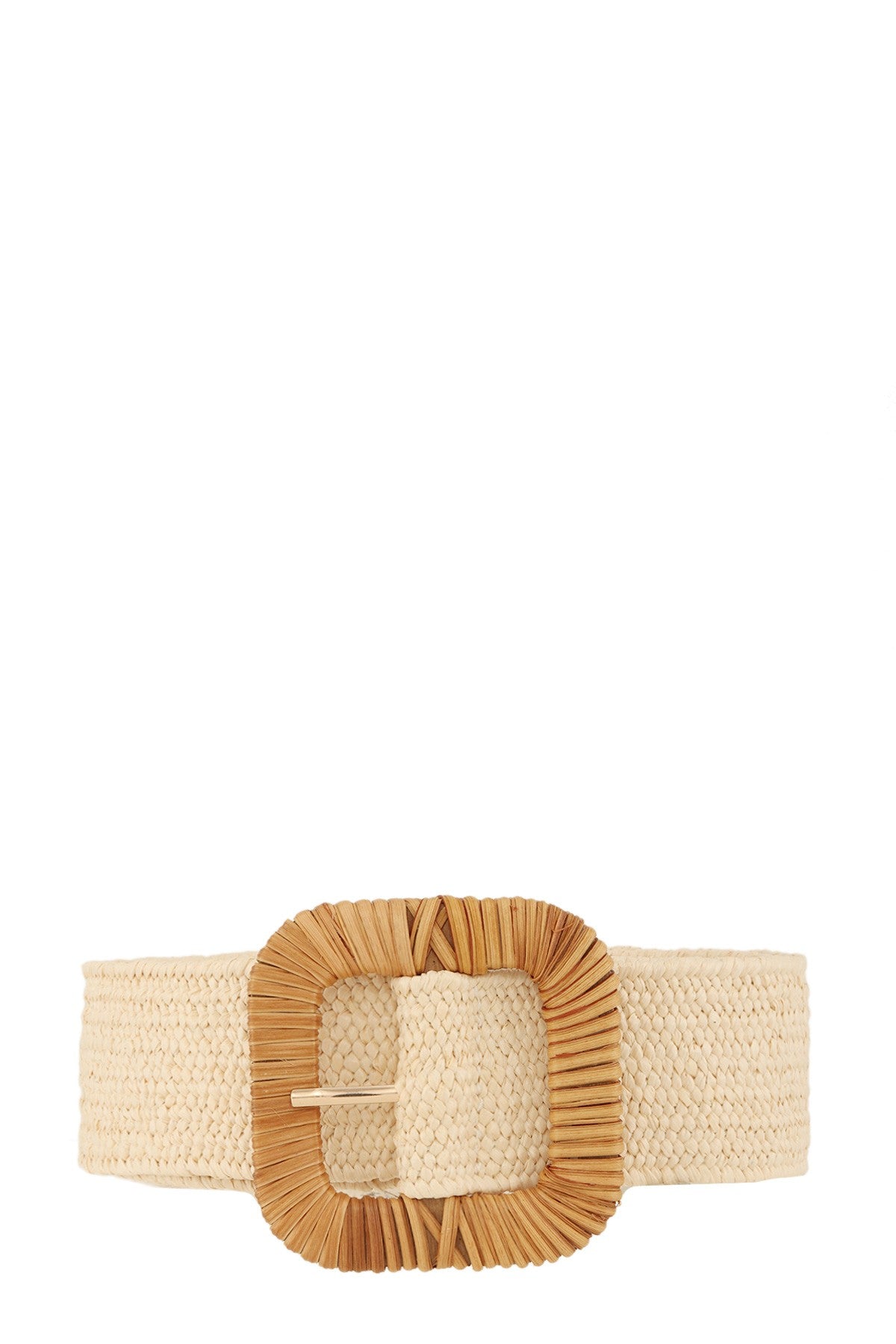 Rectangle Straw Buckle Belt - Beige-260 Other Accessories-ICCO ACCESSORIES-Coastal Bloom Boutique, find the trendiest versions of the popular styles and looks Located in Indialantic, FL