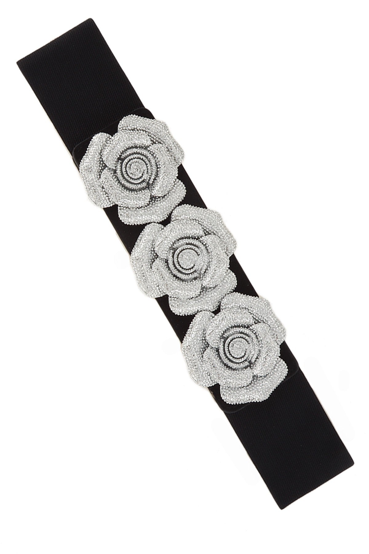 Luxe Rose Embellished Belt - Silver-260 Other Accessories-ICCO ACCESSORIES-Coastal Bloom Boutique, find the trendiest versions of the popular styles and looks Located in Indialantic, FL