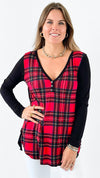 Plaid Charm Button-Up Top-110 Long Sleeve Tops-a.gain-Coastal Bloom Boutique, find the trendiest versions of the popular styles and looks Located in Indialantic, FL