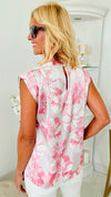 Fallin for Florals Cowl Satin Blouse-100 Sleeveless Tops-Andree By Unit-Coastal Bloom Boutique, find the trendiest versions of the popular styles and looks Located in Indialantic, FL