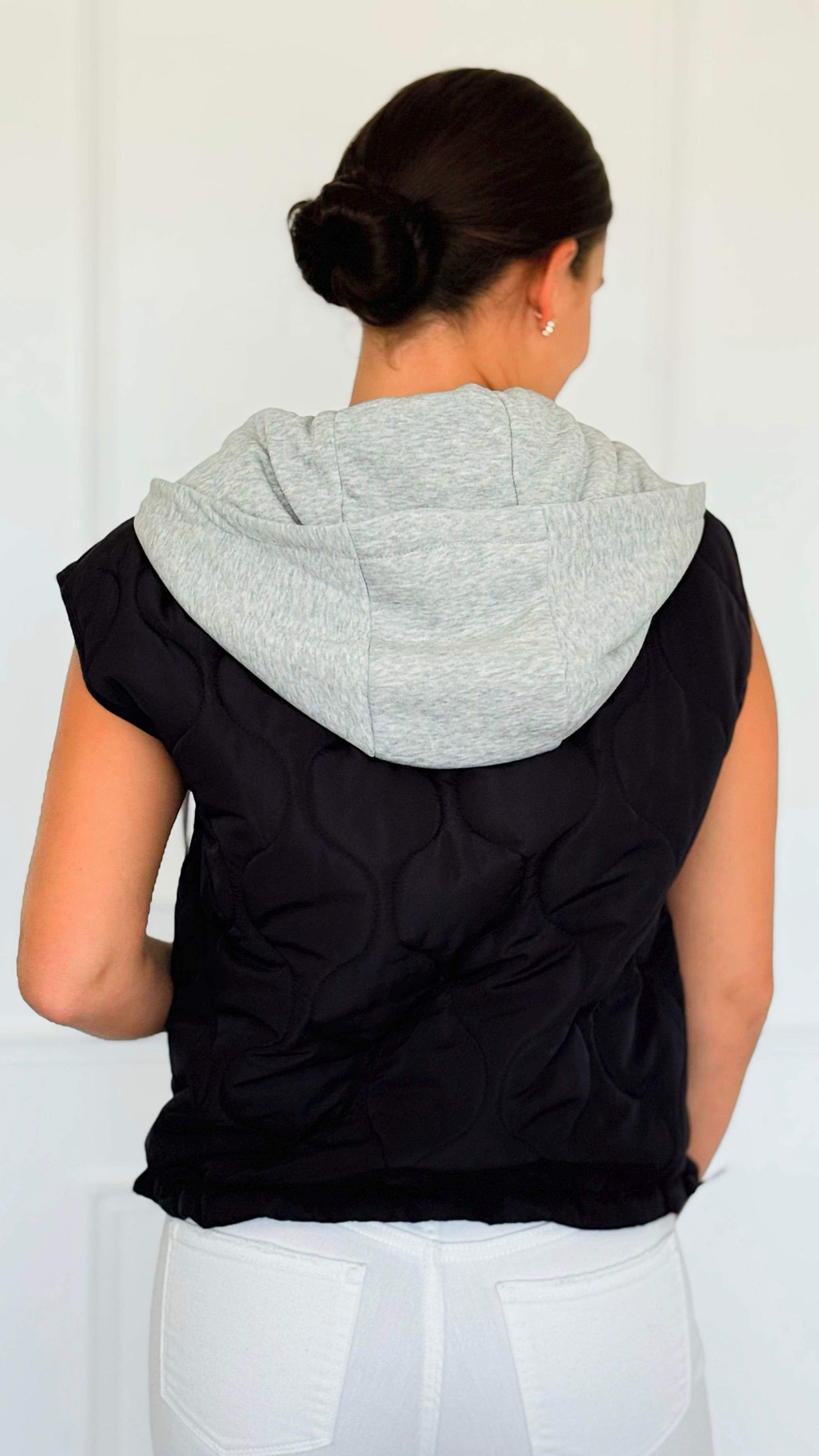 Hood On Quilted Zip Vest-160 Jackets-Love Tree Fashion-Coastal Bloom Boutique, find the trendiest versions of the popular styles and looks Located in Indialantic, FL