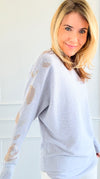 Embellished Luxe Sweater Top-140 Sweaters-cinniya-Coastal Bloom Boutique, find the trendiest versions of the popular styles and looks Located in Indialantic, FL