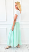Serenity Italian Skirt- Mint-170 bottoms-Italianissimo-Coastal Bloom Boutique, find the trendiest versions of the popular styles and looks Located in Indialantic, FL