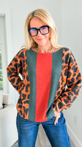 Leopard in Line Italian St Moritz Sweater