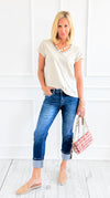 Weekend Plans Cuff Slim Jeans-190 Denim-Mica Denim-Coastal Bloom Boutique, find the trendiest versions of the popular styles and looks Located in Indialantic, FL