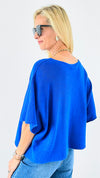 Winter in Amalfi Italian Top - Royal Blue-140 Sweaters-Italianissimo-Coastal Bloom Boutique, find the trendiest versions of the popular styles and looks Located in Indialantic, FL