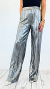 Starlight Glam Metallic Pants-170 Bottoms-Canvas Apparel-Coastal Bloom Boutique, find the trendiest versions of the popular styles and looks Located in Indialantic, FL