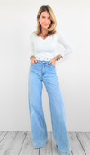 Off-Duty Denim Wide-Legs-170 Bottoms-Vibrant M.i.U-Coastal Bloom Boutique, find the trendiest versions of the popular styles and looks Located in Indialantic, FL