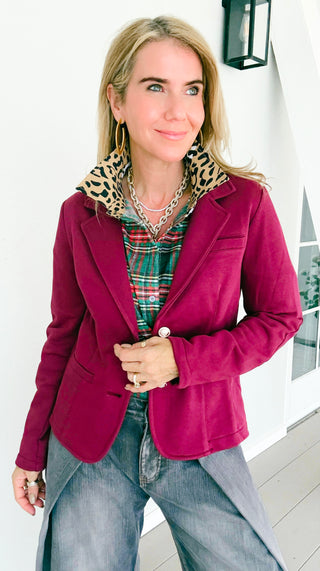 The Ini Italian Blazer - Burgundy