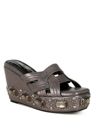 Jeweled Platform Wedges