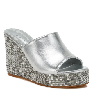 Platform Wedge Sandals - Silver