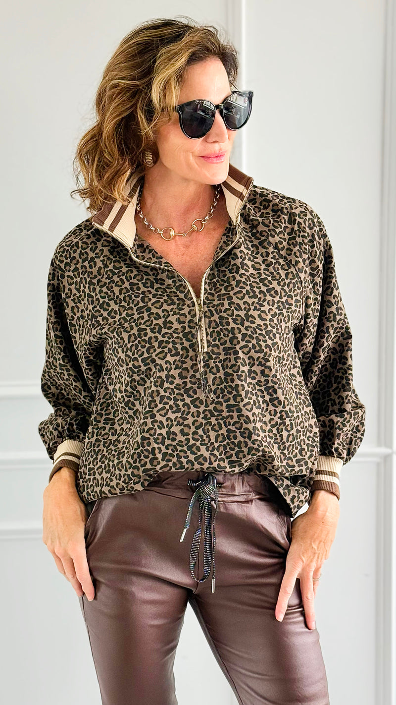 Wild Side Quarter-Zip Top-130 Long Sleeve Tops-ENTRO-Coastal Bloom Boutique, find the trendiest versions of the popular styles and looks Located in Indialantic, FL