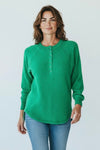Whispers of Ease Henley Sweater - K. Green-140 Sweaters-Zenana-Coastal Bloom Boutique, find the trendiest versions of the popular styles and looks Located in Indialantic, FL