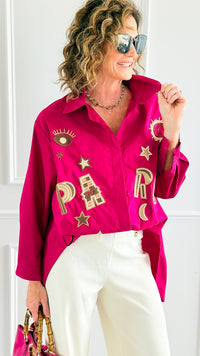 Astro Paris Italian Blouse-130 Long Sleeve Tops-AMIRA-Coastal Bloom Boutique, find the trendiest versions of the popular styles and looks Located in Indialantic, FL