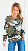 Off-Duty Edge Camo Top-130 Long Sleeve Tops-V6-Coastal Bloom Boutique, find the trendiest versions of the popular styles and looks Located in Indialantic, FL