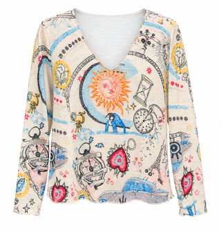 Somewhere in Time Lurex Trim Italian Top