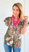 Petal Pop Ruffle Sleeve Blouse-110 Short Sleeve Tops-entro-Coastal Bloom Boutique, find the trendiest versions of the popular styles and looks Located in Indialantic, FL