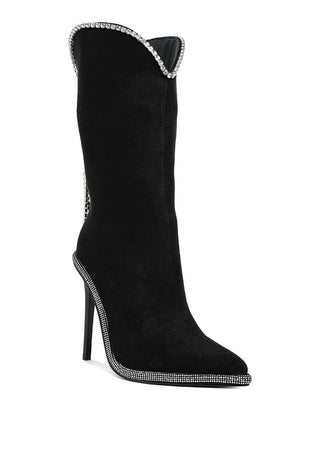 Sparkling Pointed Tall Boots