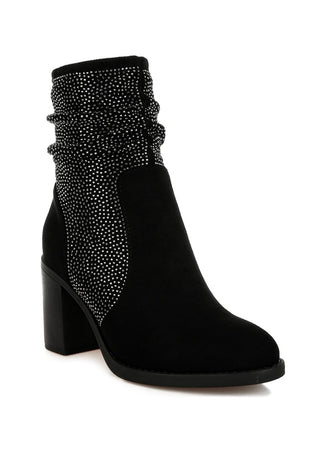 Studded Slouch Boots - Black