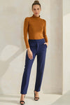 Signature Mid-Rise Ponte Pants -Navy-170 Bottoms-YELETE-Coastal Bloom Boutique, find the trendiest versions of the popular styles and looks Located in Indialantic, FL