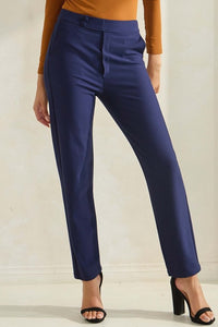 Signature Mid-Rise Ponte Pants -Navy-170 Bottoms-YELETE-Coastal Bloom Boutique, find the trendiest versions of the popular styles and looks Located in Indialantic, FL