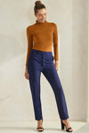 Signature Mid-Rise Ponte Pants -Navy-170 Bottoms-YELETE-Coastal Bloom Boutique, find the trendiest versions of the popular styles and looks Located in Indialantic, FL