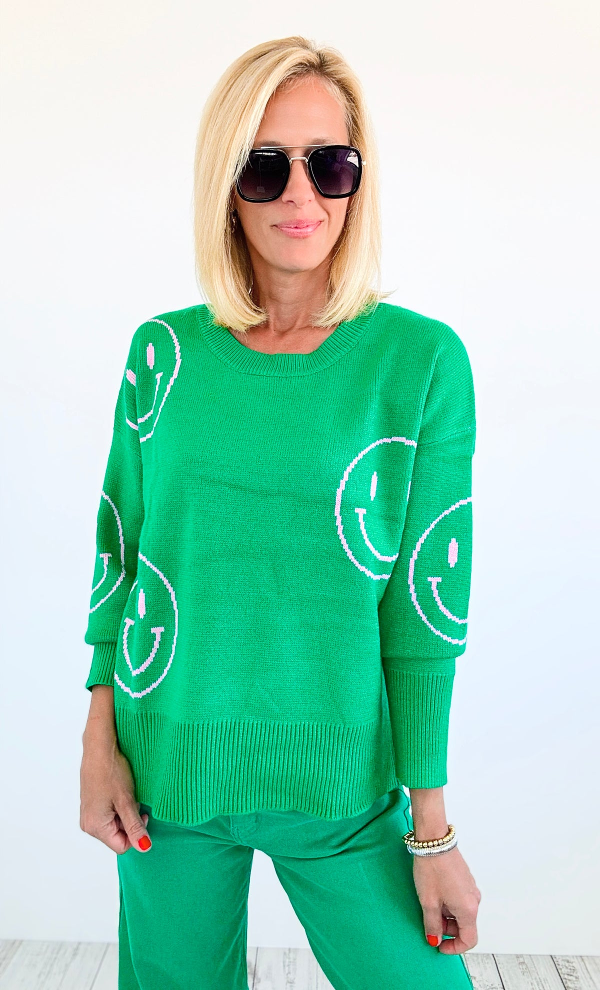 Happy Days Knit Sweater-140 Sweaters-MIRACLE-Coastal Bloom Boutique, find the trendiest versions of the popular styles and looks Located in Indialantic, FL