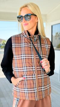Talk of the Town Plaid Vest-160 Jackets-JODIFL-Coastal Bloom Boutique, find the trendiest versions of the popular styles and looks Located in Indialantic, FL