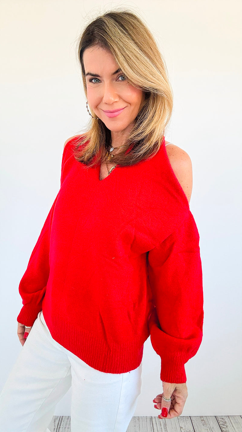 Timeless Halter Knit Sweater - Red-140 Sweaters-MIRACLE-Coastal Bloom Boutique, find the trendiest versions of the popular styles and looks Located in Indialantic, FL