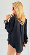 Wild Signature Blouse-110 Long Sleeve Tops-7Mango7-Coastal Bloom Boutique, find the trendiest versions of the popular styles and looks Located in Indialantic, FL