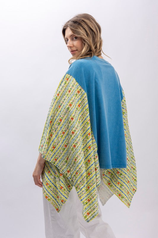 Dollyverse Kantha Poncho Top-150 Cardigan Layers-Blue Velvet-Coastal Bloom Boutique, find the trendiest versions of the popular styles and looks Located in Indialantic, FL
