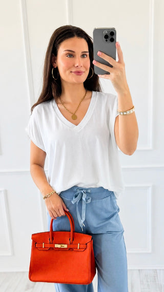 Soft V-Neck Blouse Top