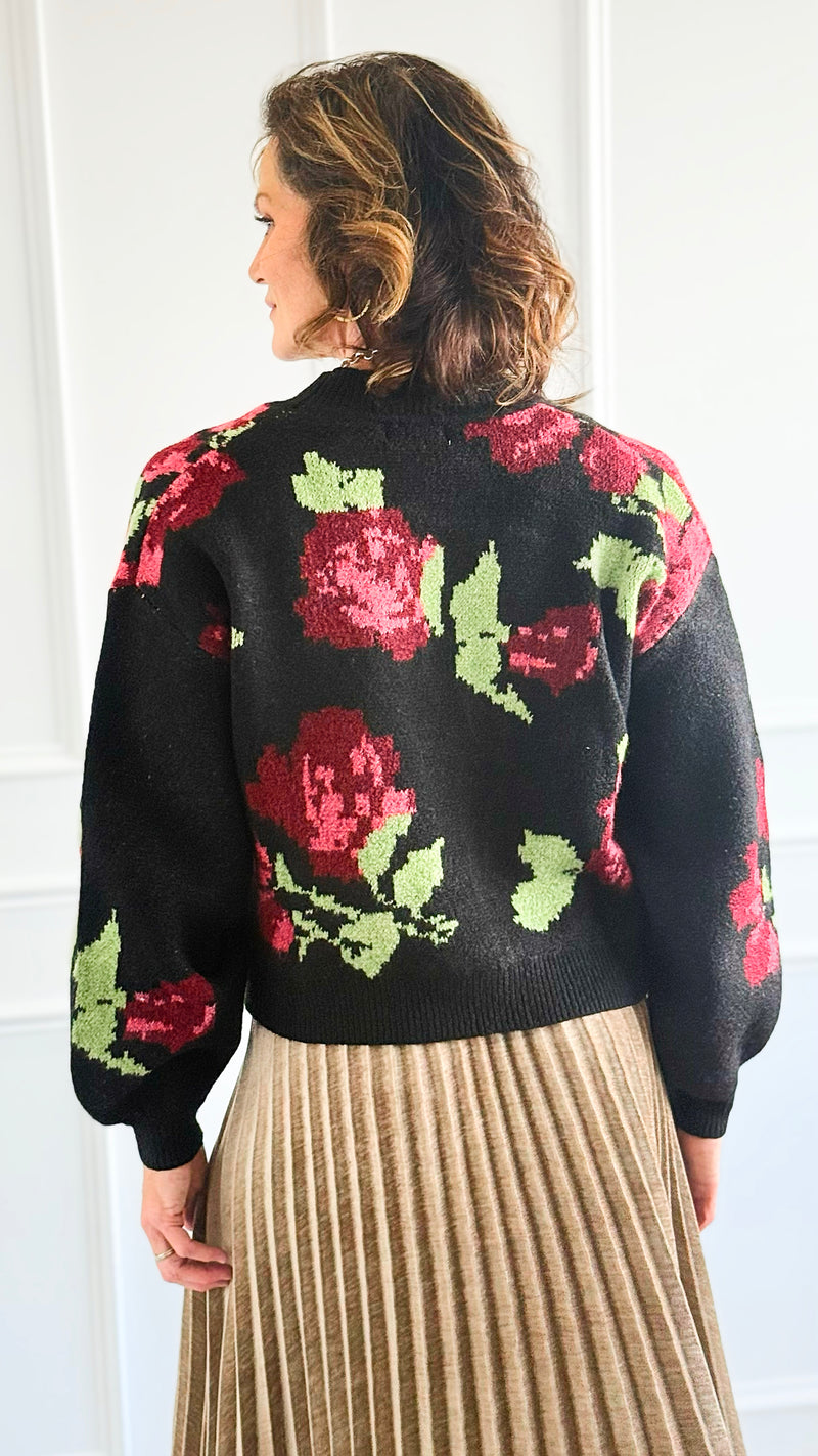 Rose Bloom Button Cardigan-150 Cardigans/Layers-Taelynn-Coastal Bloom Boutique, find the trendiest versions of the popular styles and looks Located in Indialantic, FL
