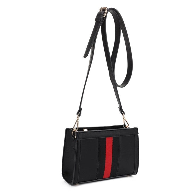 The Stripe Luxe Crossbody - Black-240 Bags-Isabelle Handbags-Coastal Bloom Boutique, find the trendiest versions of the popular styles and looks Located in Indialantic, FL