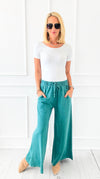 French Terry Pigment-Dyed Pants - Teal-170 Bottoms-Zenana-Coastal Bloom Boutique, find the trendiest versions of the popular styles and looks Located in Indialantic, FL