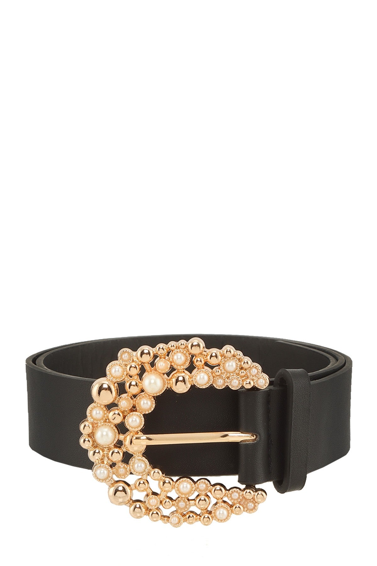 Pearl Cluster Buckle Belt - Black-260 Other Accessories-ICCO ACCESSORIES-Coastal Bloom Boutique, find the trendiest versions of the popular styles and looks Located in Indialantic, FL