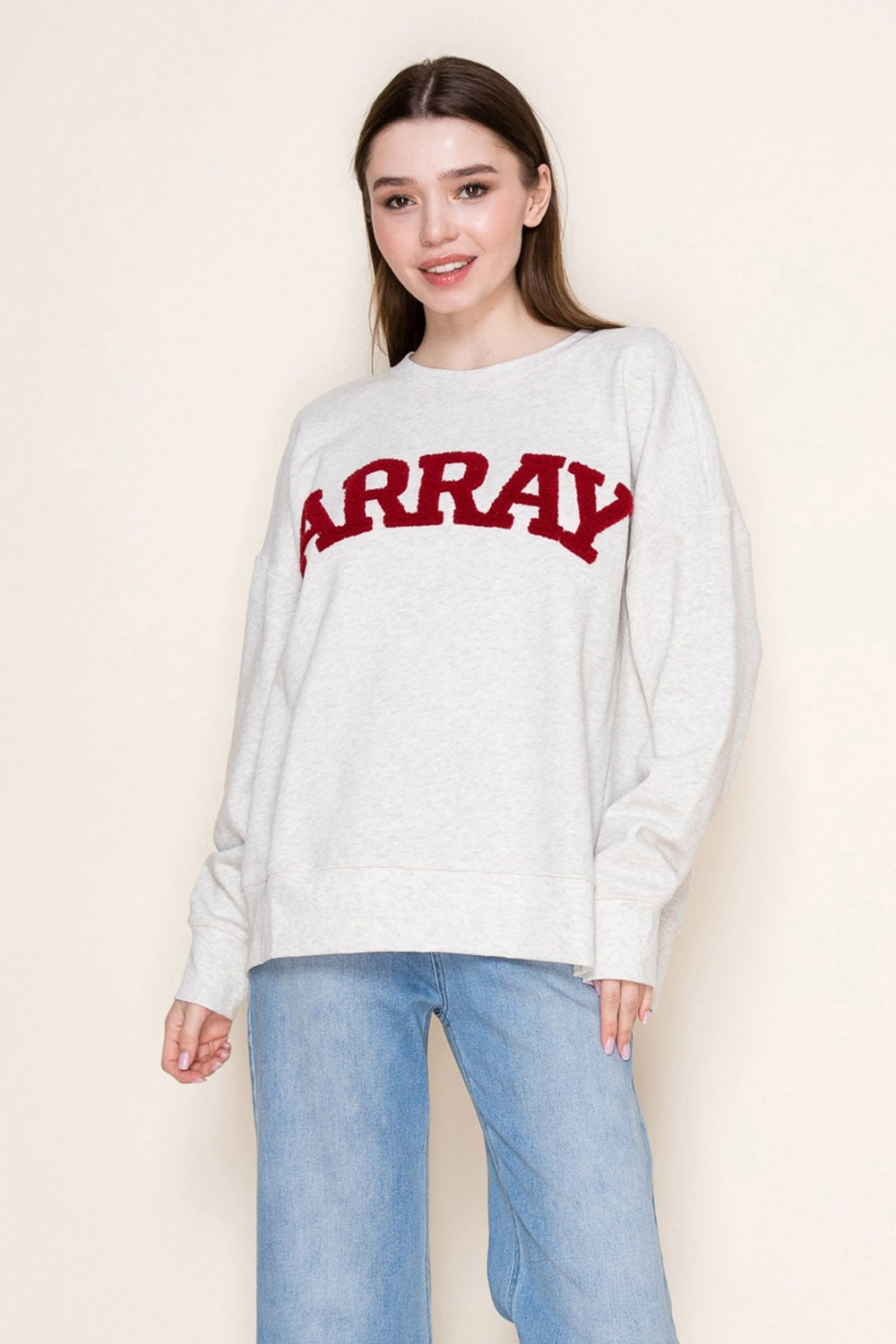 Word Play French Terry Sweatshirt-130 Long Sleeve Tops-White Birch-Coastal Bloom Boutique, find the trendiest versions of the popular styles and looks Located in Indialantic, FL
