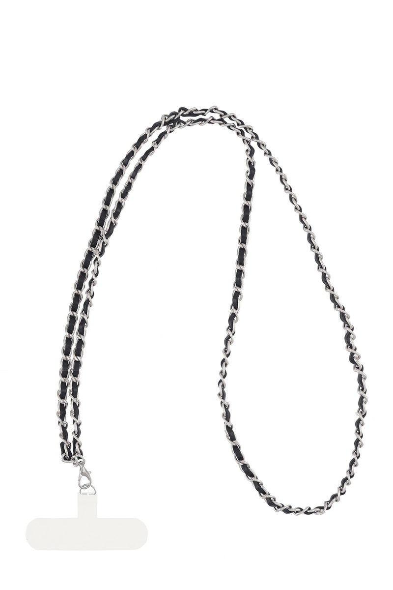 Twist & Tangle Phone Chain - Black/Silver-230 Jewelry-ICCO ACCESSORIES-Coastal Bloom Boutique, find the trendiest versions of the popular styles and looks Located in Indialantic, FL
