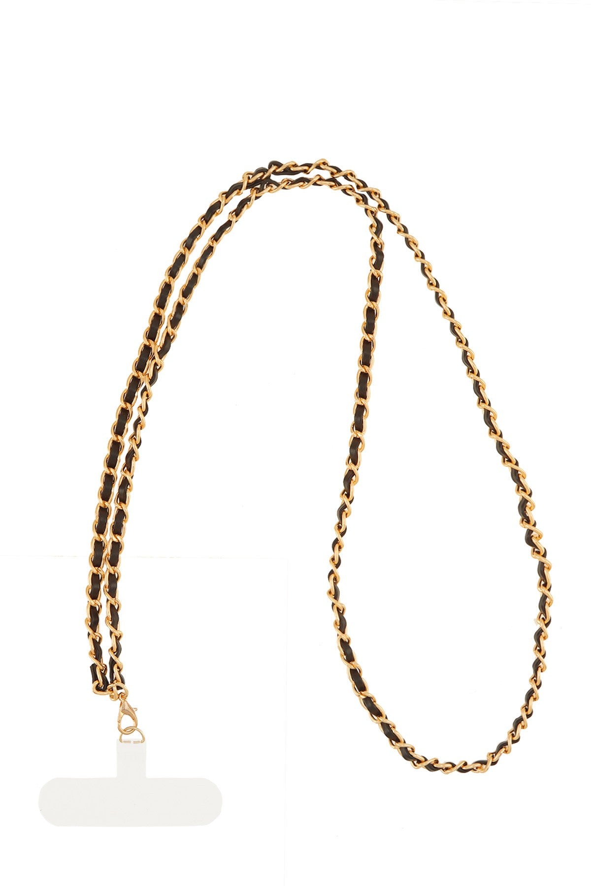 Twist & Tangle Phone Chain - Black/Gold-230 Jewelry-ICCO ACCESSORIES-Coastal Bloom Boutique, find the trendiest versions of the popular styles and looks Located in Indialantic, FL