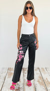 Patch Vegan Leather Pants-170 Bottoms-Hot & Delicious-Coastal Bloom Boutique, find the trendiest versions of the popular styles and looks Located in Indialantic, FL