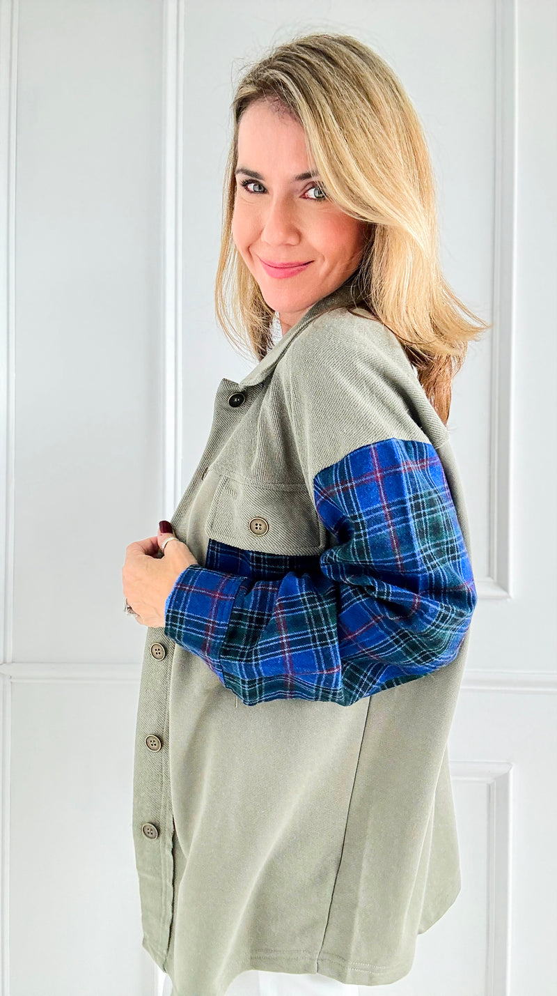 Plaid Peaks Button-Down Top-130 Long Sleeve Tops-Rousseau-Coastal Bloom Boutique, find the trendiest versions of the popular styles and looks Located in Indialantic, FL